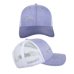 HEATHERED COTTON POLYESTER TRUCKER/MESH BACK CAP